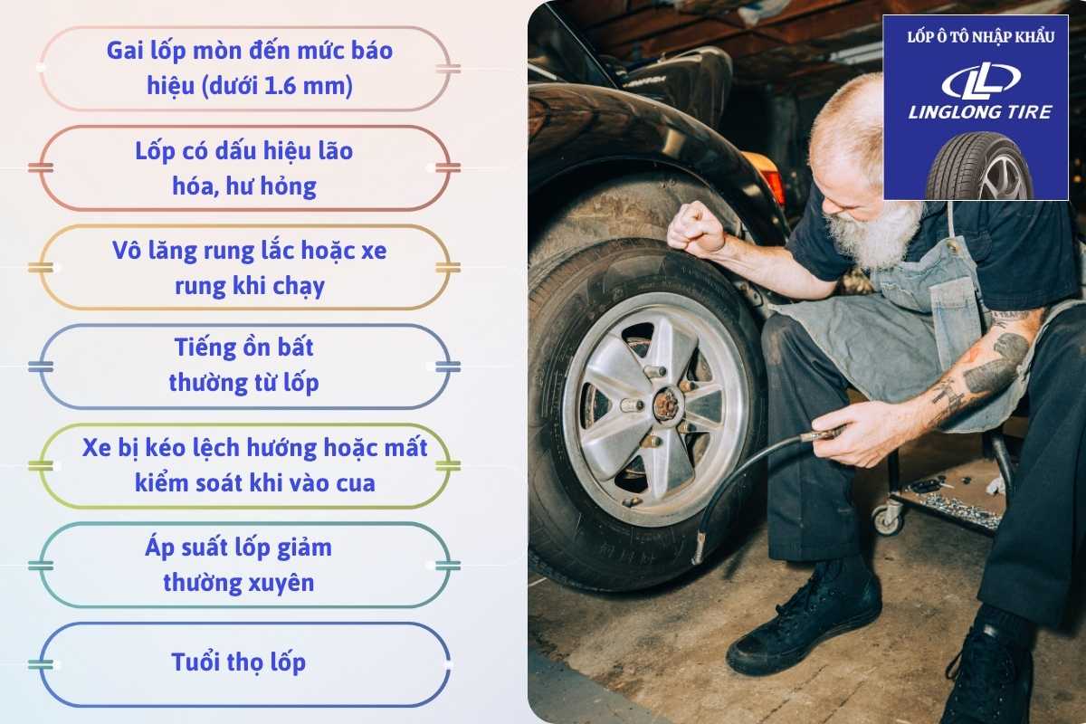 7 Dấu hiệu nhận biết cần thay lốp xe ô tô