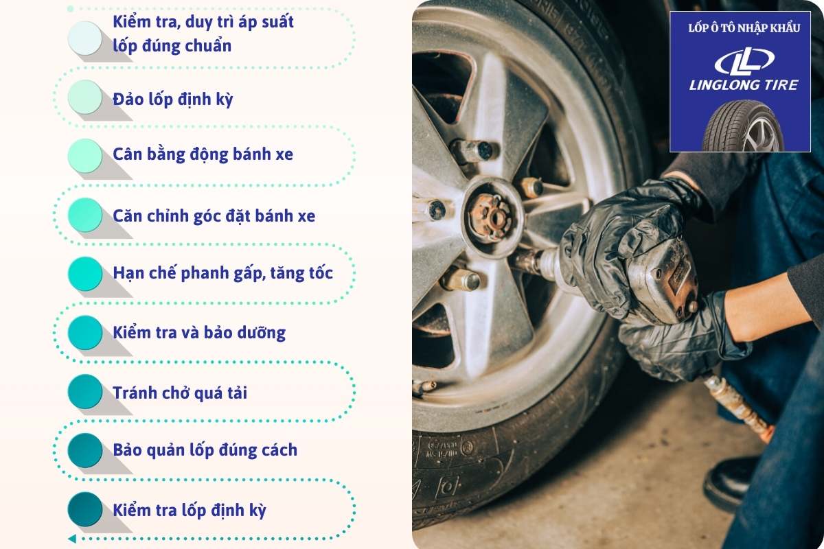 Cách bảo dưỡng và kéo dài tuổi thọ lốp xe ô tô