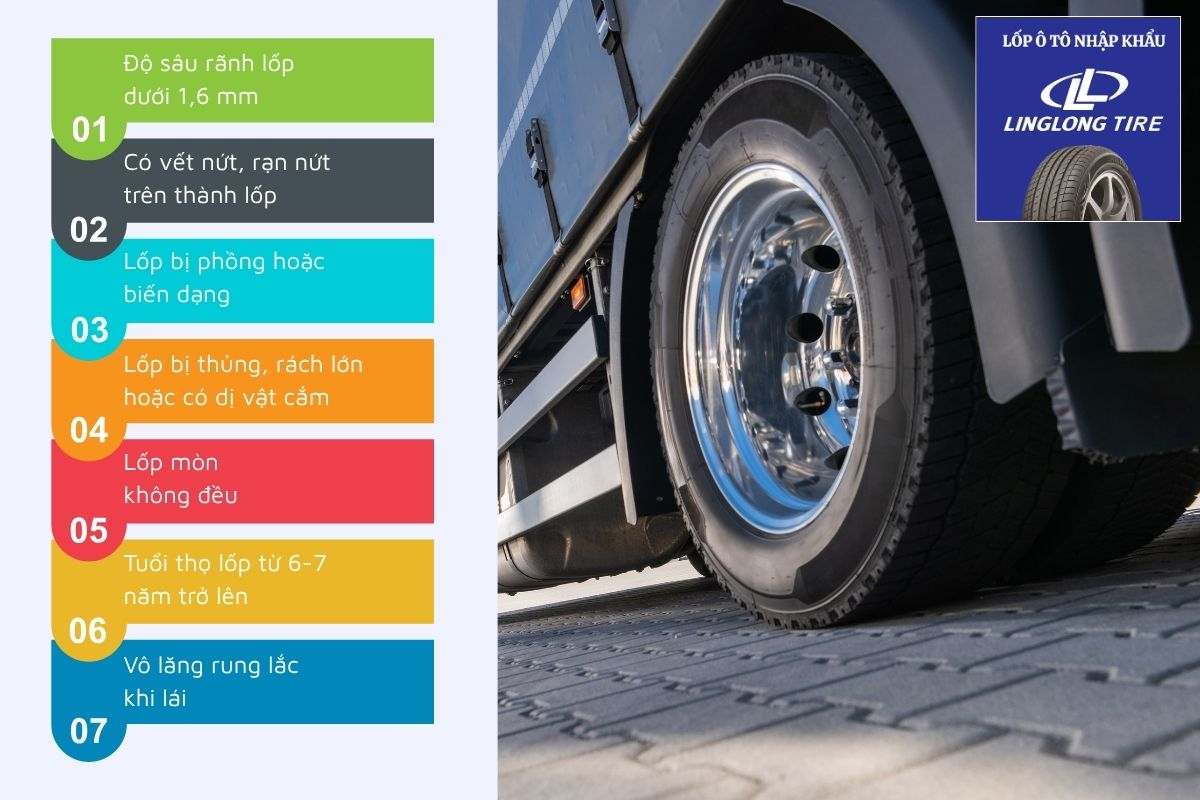Dấu hiệu cần thay lốp xe ô tô tải