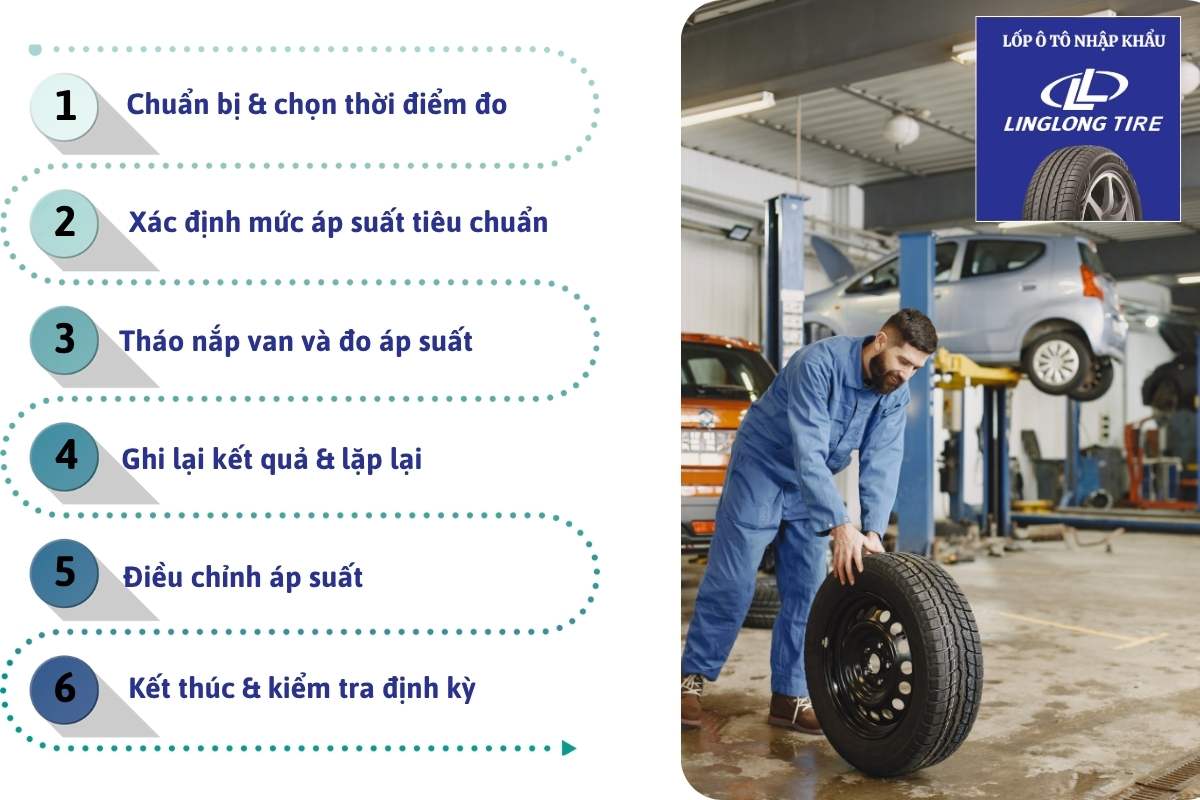 Hướng dẫn các bước kiểm tra áp suất lốp xe ô tô đúng cách