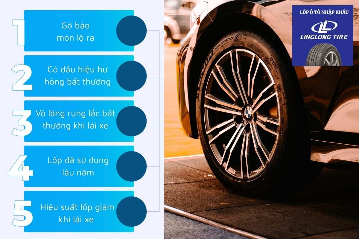5 dấu hiệu nhận biết cần thay lốp xe ô tô