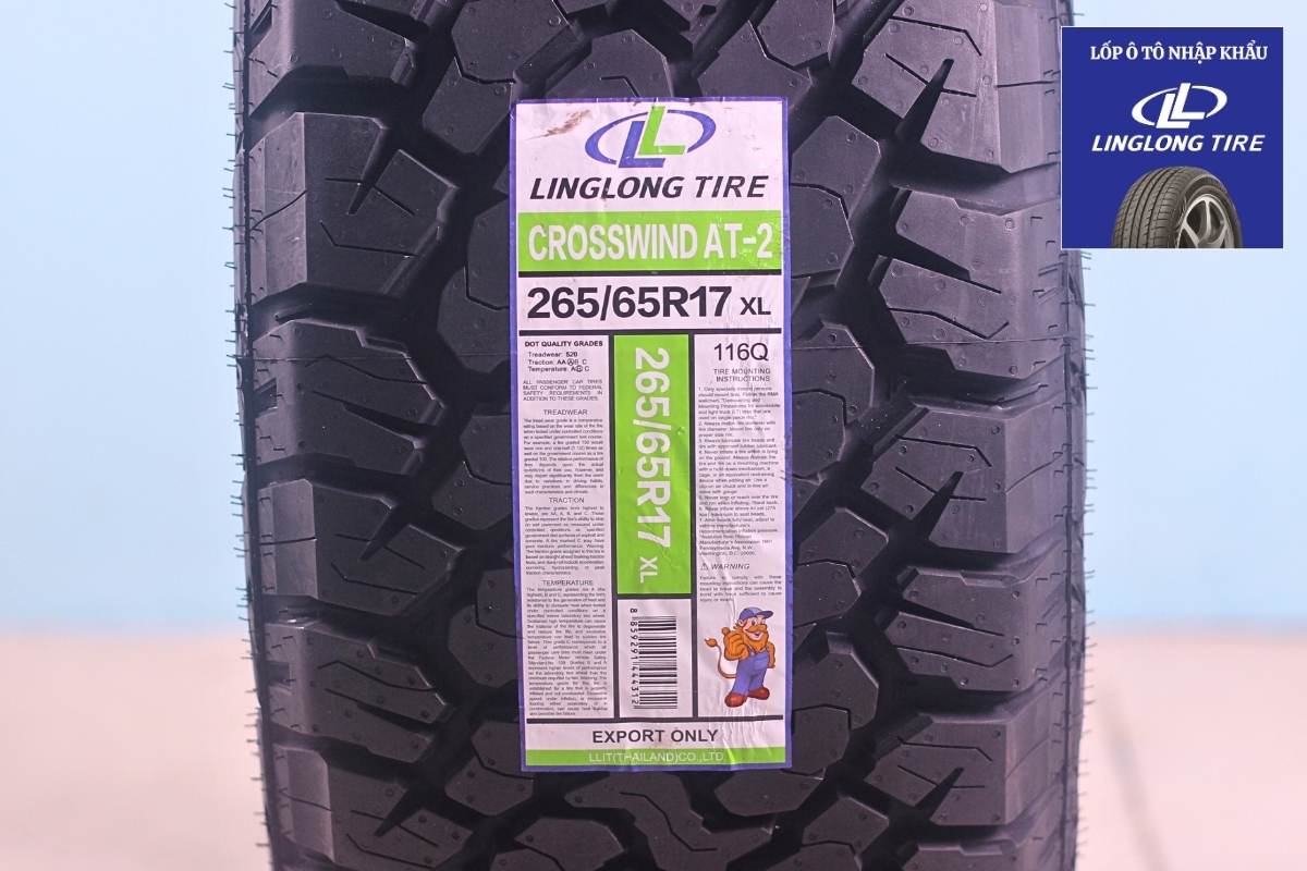 Các thông số kỹ thuật của vỏ lốp ô tô LingLong 265/65R17 CROSSWIND AT-2