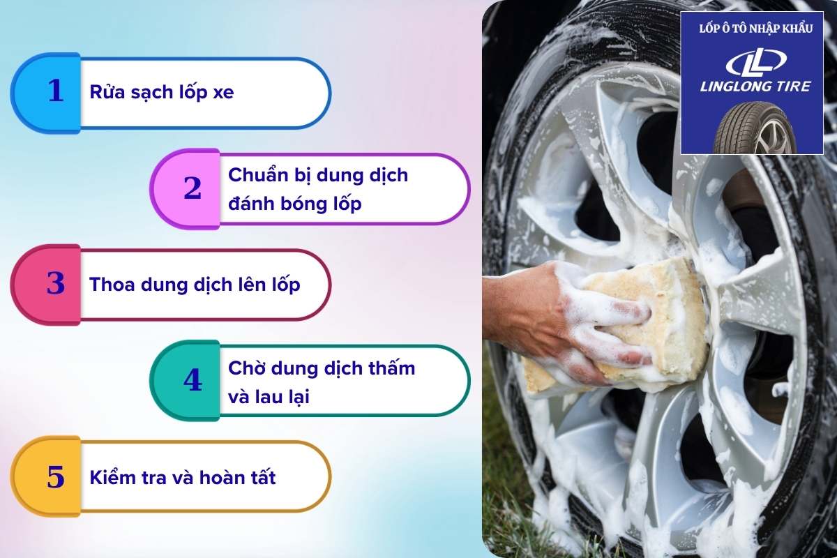 Cách làm bóng lốp xe đúng kỹ thuật